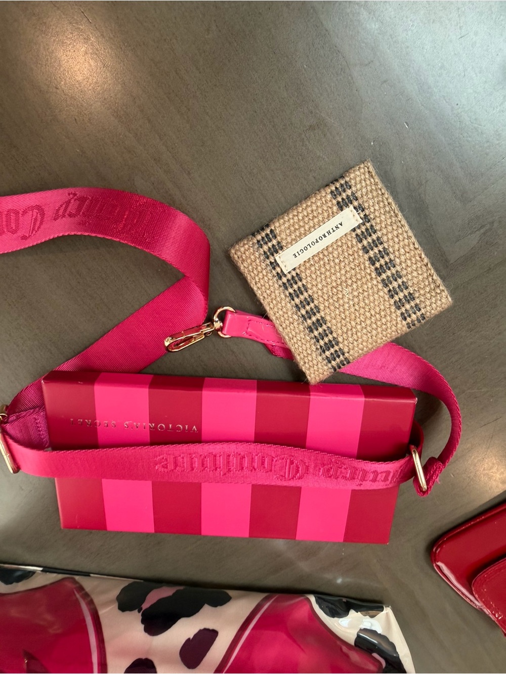 Happy RED/PINK 4FER Viral Tote +Juicy Strap+Vickys Secret Wallet + anthro pouch! - Picture 9 of 14